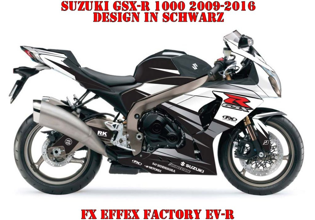 Beispiel Bild für die Farben, EV-R Schwarz für Suzuki GSX-R 1000 2009-2016